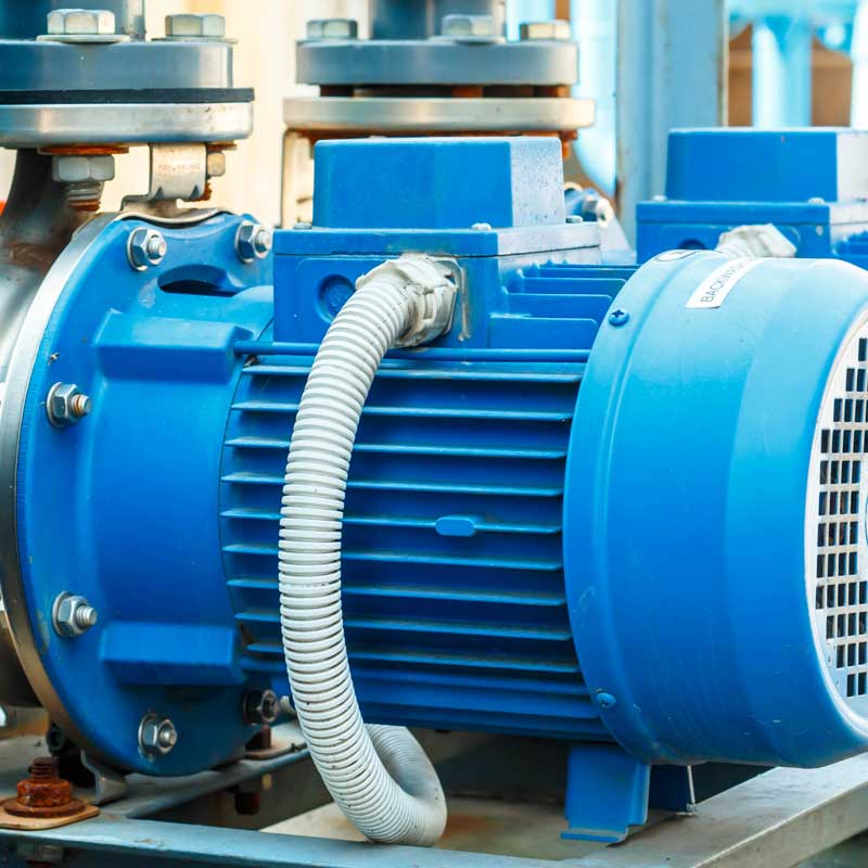 Industrial electric motor used in manufacturing applications, supported by LubeLine lubrication solutions