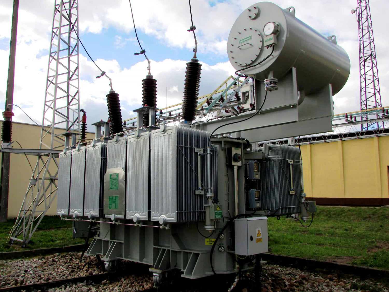 Industrial transformer used in manufacturing and energy applications, illustrating LubeLine industrial lubrication solutions