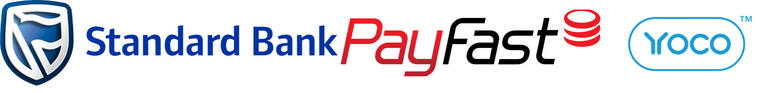 Logos of Standard Bank, Payfast, and Yoco showing LubeLine’s secure payment partners
