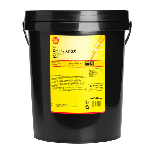 Shell Omala S2 GX 220 extreme pressure industrial gear oil for heavy-duty enclosed gear systems